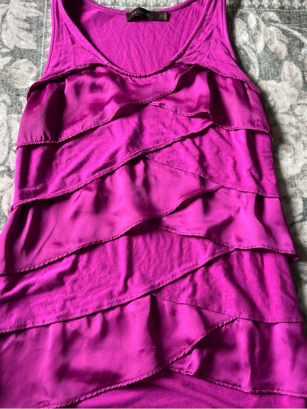 The Limited Bright Fuchsia Ruffle Tank